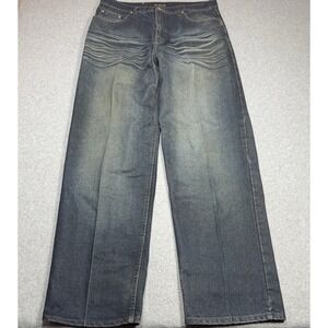 Old Skool Jeans Mens 36x34 Wide Leg Relaxed Fit Highrise Retro Baggy Vintage
